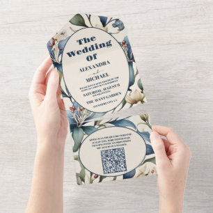 Código QR Watercolor Floral William Morris Casamen