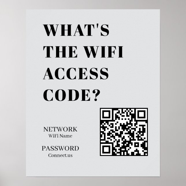 Código QR WiFi Conexão Fácil Acesso à Rede poster (Frente)