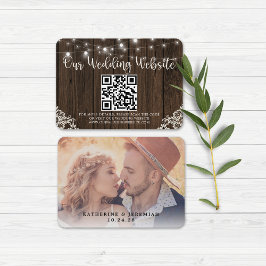 Código QR Wood Lights Lace Casamento