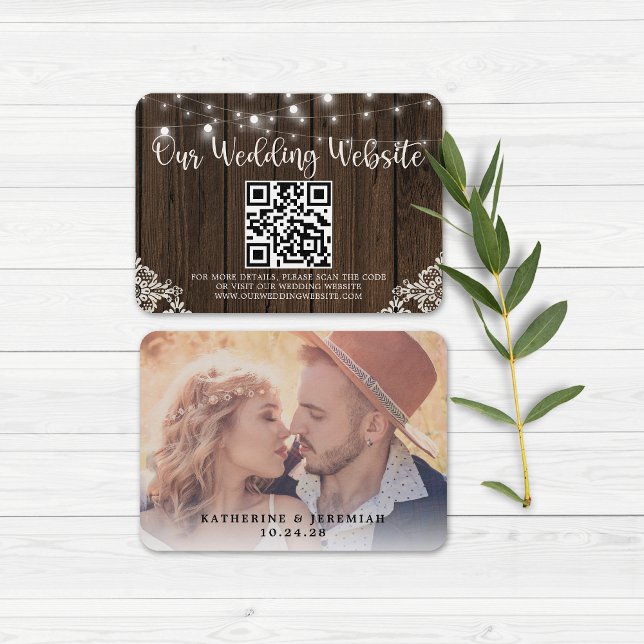 Código QR Wood Lights Lace Casamento (Criador carregado)