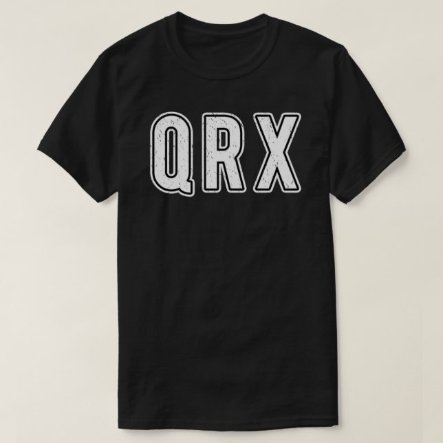 Código QRX Q rádio de simulação de T-shirt essenci (Frente do Design)