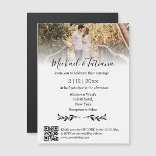 código rsvp qr desbotado foto convite de casamento