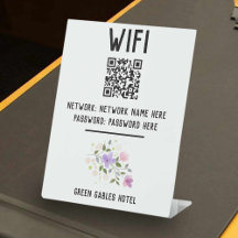 Código WiFi com código QR e Design Floral