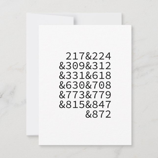 Códigos de área de Illinois (Frente)