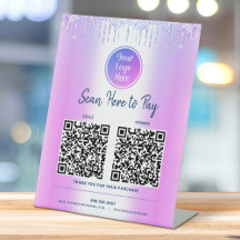 Códigos QR 2 Pagam Aqui Logotipo Personalizado De 