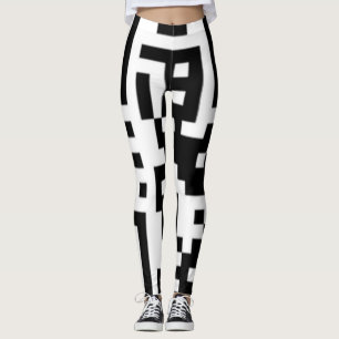 Códigos QR Leggings Funky Squares lê "me chame"