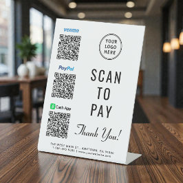 Códigos QR Logotipo Paypal Venmo CashApp Scan para