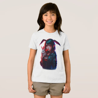 Coelhinha Cyberpunk – Camiseta Infantil Neon Legal