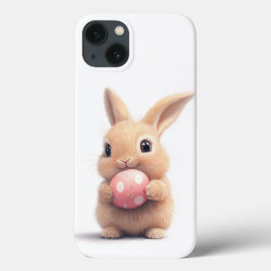 Coelhinho bonito com Capa de telefone de Ovo de Pá