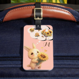 Coelhinho Bonito Com Etiqueta De Bagagem De Girass