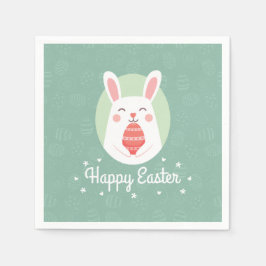 Coelhinho bonito com ovo de Páscoa | Guardanapo de