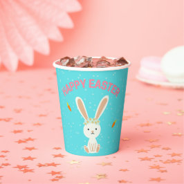 Coelhinho branco felz pascoa em azul