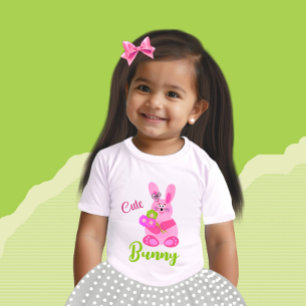 Coelhinho com flores, bebê T-Shirt