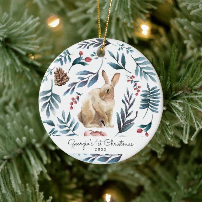 Coelhinho de Inverno | Enfeite de Natal Personaliz (Árvore)