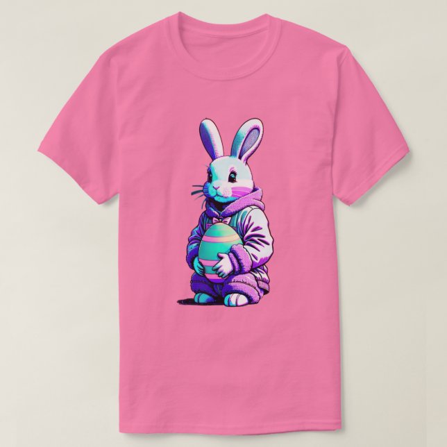 Coelhinho de Páscoa com Camisa T de Férias de Esti (Frente do Design)