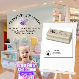 Coelhinho de Páscoa com Cesta de Ovos Carimbo de A