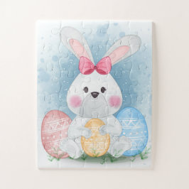 Coelhinho de Páscoa com Quebra-cabeça de Ovos de P