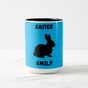 Coelhinho de Páscoa, duas caneca tonta. Nome perso