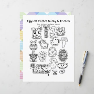 Coelhinho de Páscoa Eggbert e amigos! Folha de Pap