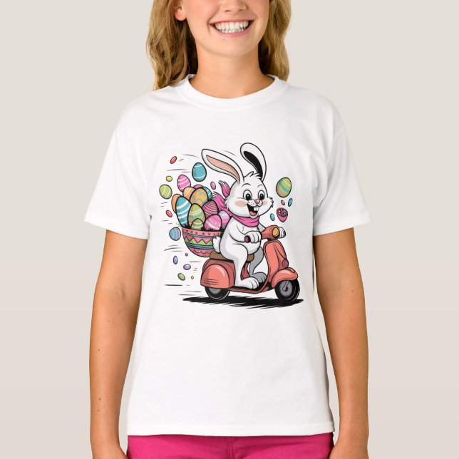 Coelhinho de Páscoa em Camisa de Patinete (Frente)