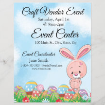 Coelhinho de Páscoa rosa com Evento de Fornecedor