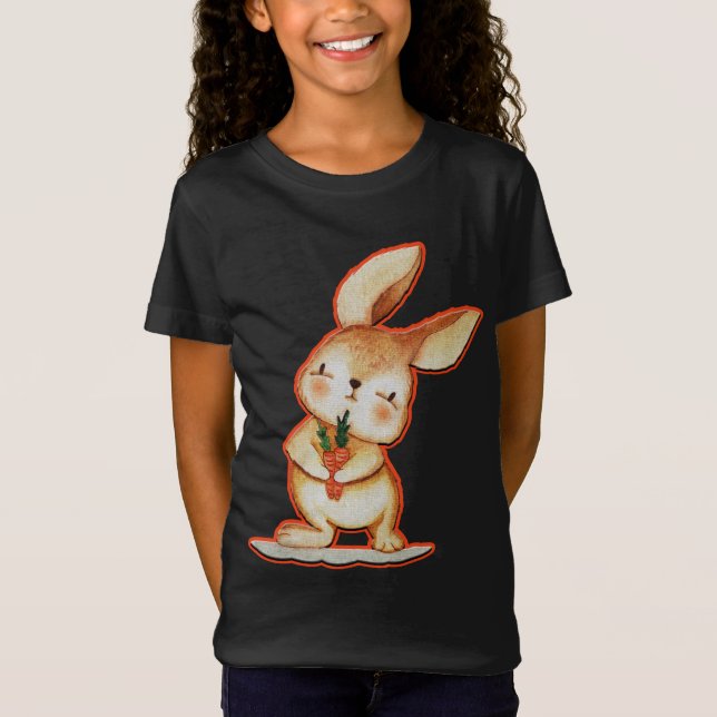 Coelhinho Negro Bonito De Páscoa T Camisa (Frente)