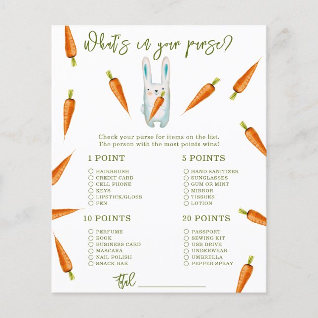 Coelhinho - O que tem no chá de fraldas da bolsa? (Frente)