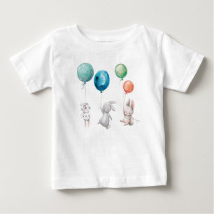 Coelhinhos Bonitos Balões Personalizados Camiseta