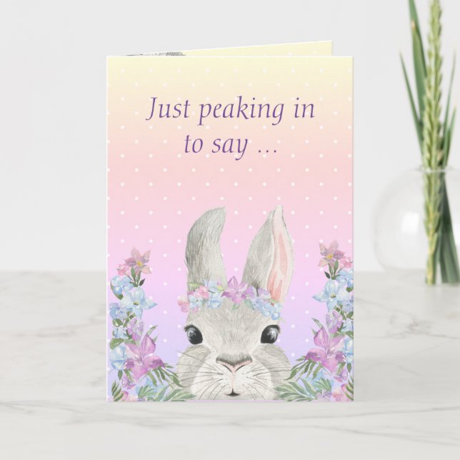 Coelhinhos De Aquarela Em Jardins Flores - Cartão  (Frente)