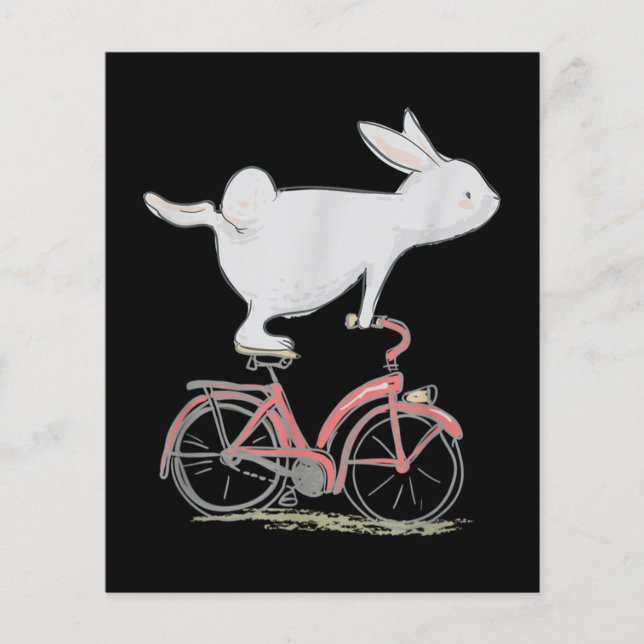 Coelho Bonito Na Bicicleta De Ciclo De Bicicleta (Frente)