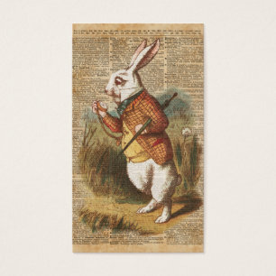 Coelho branco Alice na arte do vintage do país da