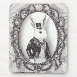 Coelho branco Mousepad Alice no país das