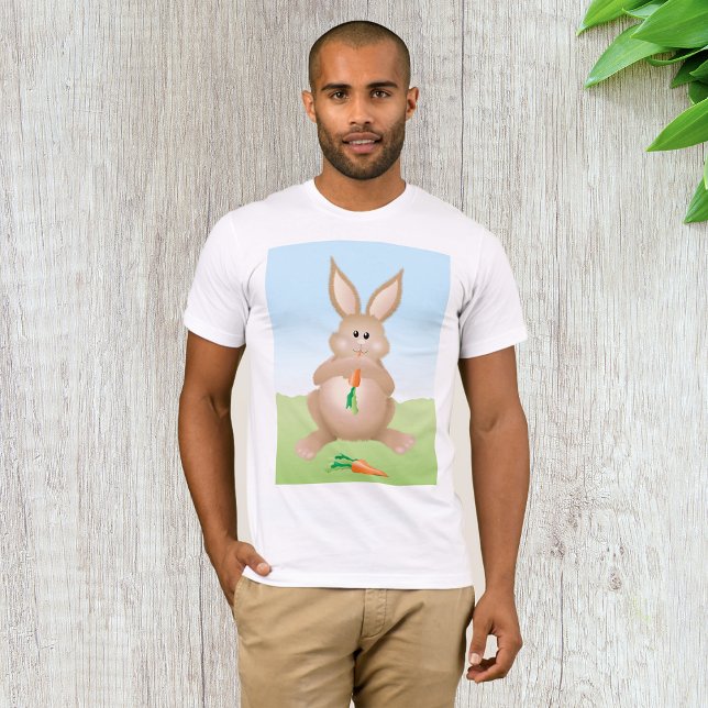 Coelho Comendo Carrot Mens T-Shirt (Criador carregado)