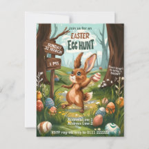Coelho da Páscoa - Convite para Caça ao Ovo de Pás