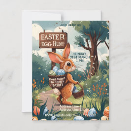 Coelho da Páscoa - Convite para Caça ao Ovo de Pás