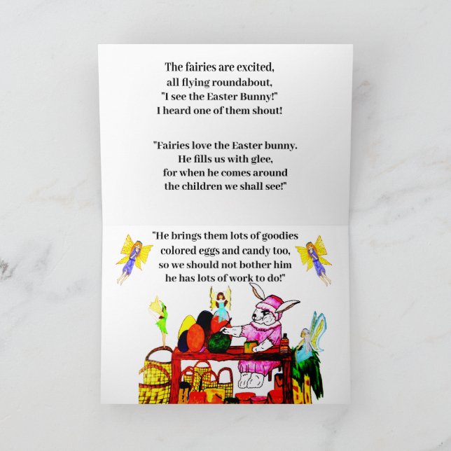 COELHO DA PÁSCOA E FADAS  CARTÃO (Interior)