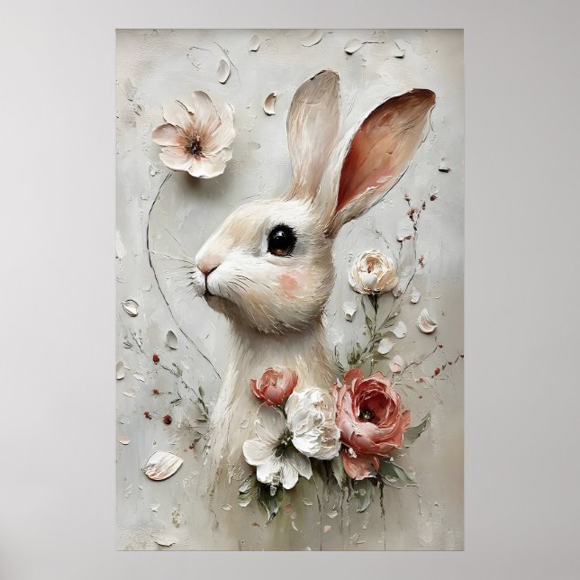 Coelho de Flor de Páscoa, Impressão de Bunny de Pr (Frente)
