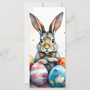 Coelho de Páscoa Fofo com Ovos Pintados Coloridos