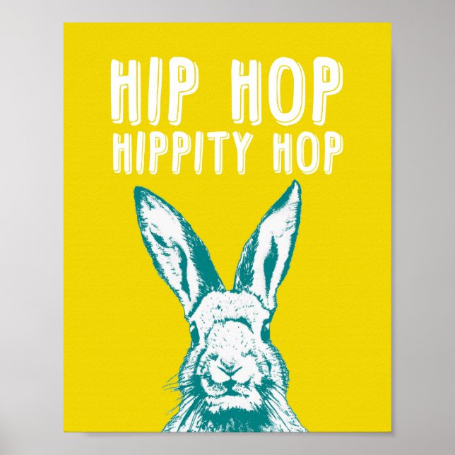 Coelho do Salto Hippity Hip Hop | Poster Art Impre (Frente)
