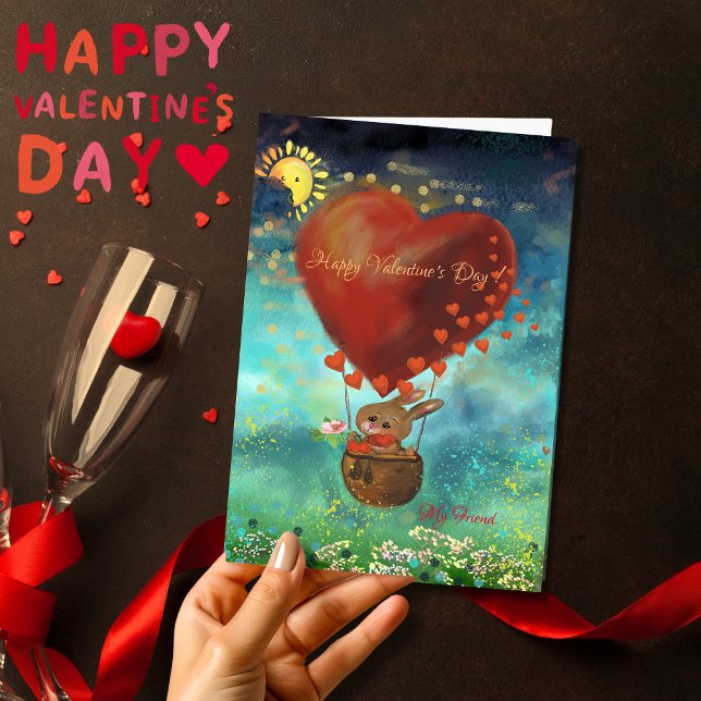 Coelho enviando cartão de amor (Bunny sending Love Birthday Valentines Day Card)