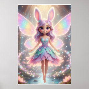 Coelho Fada Pastel – Arte de Poster de Fantasia Má
