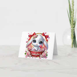 Coelho fofo do dia dos namorados cartão de férias 