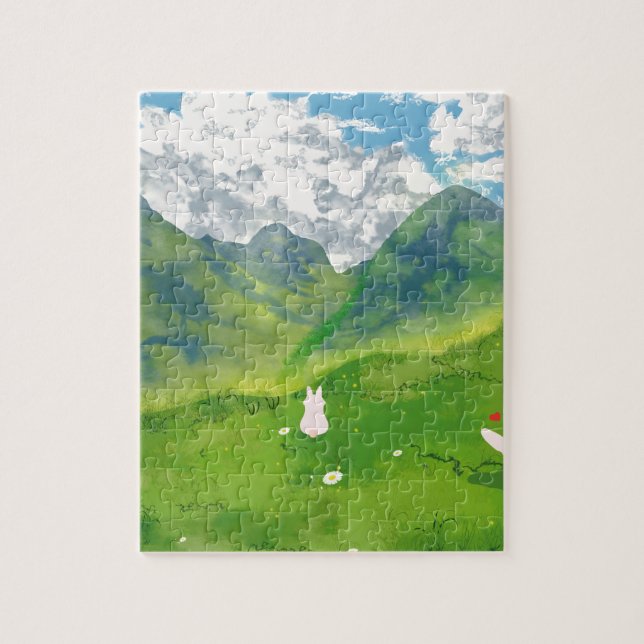 Coelho Fofo em Quebra-Cabeça de Mountain View (Vertical)