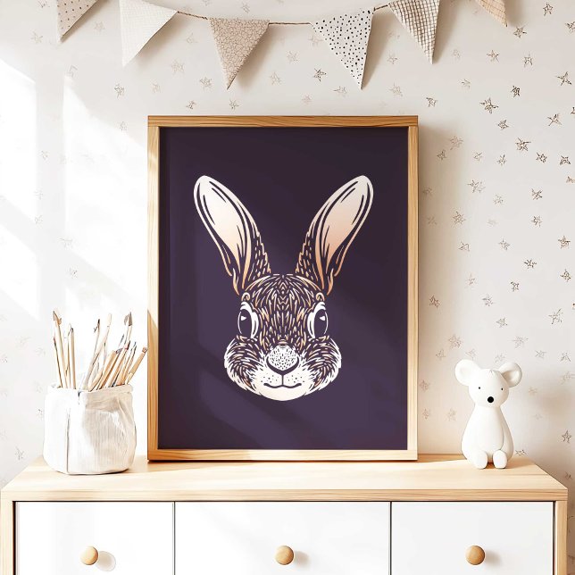 Coelho | Muro de Coelho Florestal Impressão (Woodland Rabbit Nursery Wall Art Poster Print by TinkPrints.)