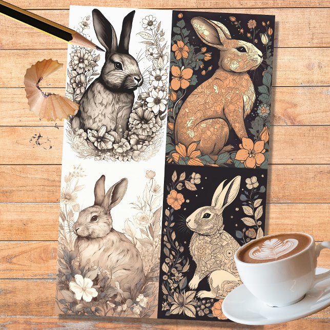 Coelho na Coluna de Arte de Linha 1 Papel de Decou (Criador carregado)