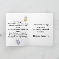 Coelho ou Cartão de Páscoa de Ovo