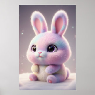 Coelho Pastel Fofo – Arte de Poster de Coelho Kawa