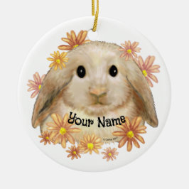 Coelho Rei Bunny Ornamento de Cerâmica