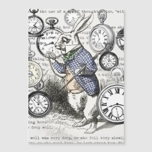 Coelhos Brancos Alice Terra das Maravilhas Relógio