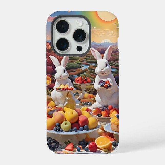 Coelhos Brancos com Paisagem de Frutas (Verso)